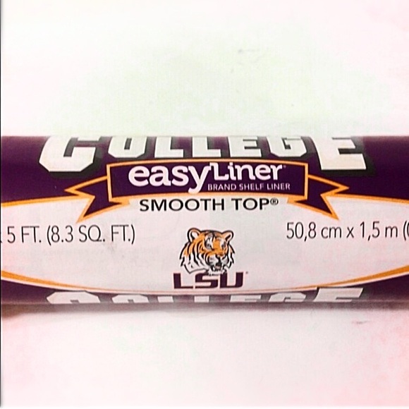NWT LSU Tigers Smooth Top Non-adhesive Shelf Drawer Liner 20" x 5' (4 available) - Picture 6 of 12